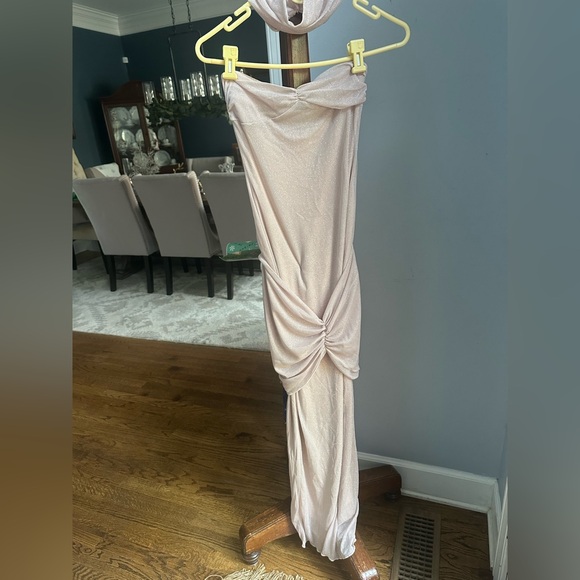 Shimmer Nude Strapless Evening Gown Small Angel Lane Clothing Small - Picture 5 of 8
